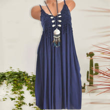 Last inn bildet i Galleri-visningsprogrammet, Ensfarget strand-kjole med blonder