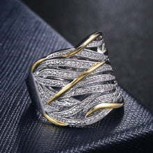 Last inn bildet i Galleri-visningsprogrammet, Zirkon-vridd Lagdelt tofarget ring