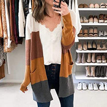 Last inn bildet i Galleri-visningsprogrammet, Lang cardigan med fargeblokk design