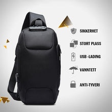 Last inn bildet i Galleri-visningsprogrammet, Men anti-tyveri lås vanntett skulderveske