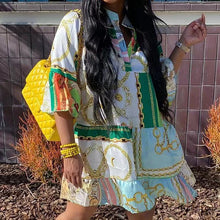 Last inn bildet i Galleri-visningsprogrammet, Bohemsk kjole med trykk