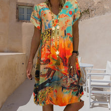 Last inn bildet i Galleri-visningsprogrammet, Kjole med vintage trykt