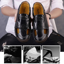 Last inn bildet i Galleri-visningsprogrammet, Nye klassiske romerske sandaler i lær