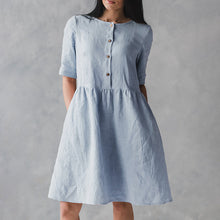 Last inn bildet i Galleri-visningsprogrammet, Ensfarget kjole med lommer