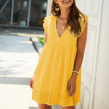 Last inn bildet i Galleri-visningsprogrammet, Sommer blondekjole med frill-ermer