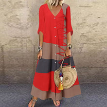 Last inn bildet i Galleri-visningsprogrammet, Uformell lang kjole med trykk og knapper