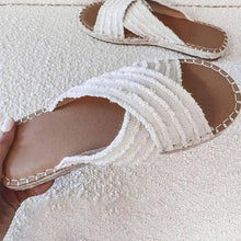 Last inn bildet i Galleri-visningsprogrammet, HJEMSOLâąFlate halmkryssfiskersko