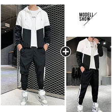 Last inn bildet i Galleri-visningsprogrammet, Vår og høst uformell sportsdrakt for menn (hettegenser + bukser)