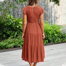 Last inn bildet i Galleri-visningsprogrammet, Ensfarget kortermet volangkjole