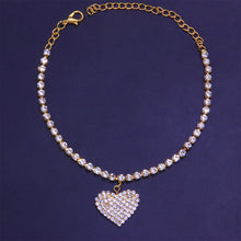Last inn bildet i Galleri-visningsprogrammet, Fashion Heart Rhinestone Anklets
