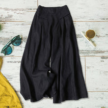 Last inn bildet i Galleri-visningsprogrammet, Uformelle bukser med løs passform og brede ben i bomull og lin for damer