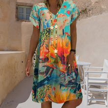 Last inn bildet i Galleri-visningsprogrammet, Kjole med vintage trykt