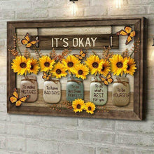 Last inn bildet i Galleri-visningsprogrammet, Sommerfugl Solsikker Vegg Art