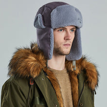 Last inn bildet i Galleri-visningsprogrammet, Winter Trapper Hat for Men Cap with Ear Flaps