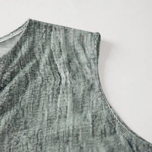 Last inn bildet i Galleri-visningsprogrammet, V-hals Trykt Ermeløs Kjole med Lommer