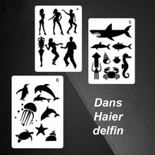 Last inn bildet i Galleri-visningsprogrammet, Raske tegnemalerier for sjablongkunst (12 ark / sett)