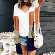 Last inn bildet i Galleri-visningsprogrammet, Lang cardigan med fargeblokk design