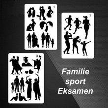 Last inn bildet i Galleri-visningsprogrammet, Raske tegnemalerier for sjablongkunst (12 ark / sett)