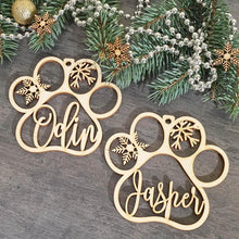 Last inn bildet i Galleri-visningsprogrammet, Personlig tilpasset julepynt med hunde-/kattepote