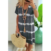 Last inn bildet i Galleri-visningsprogrammet, Kortermet kjole med knytetrykk