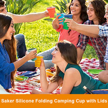 Last inn bildet i Galleri-visningsprogrammet, Saker Silikon Folding Camping Cup med lokk
