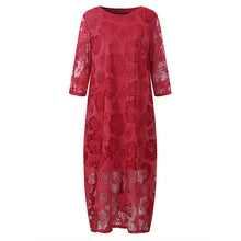 Last inn bildet i Galleri-visningsprogrammet, Lang Blonde-Kjole med Rund Hals