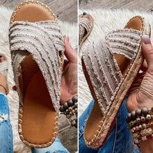 Last inn bildet i Galleri-visningsprogrammet, HJEMSOLâąFlate halmkryssfiskersko