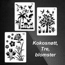 Last inn bildet i Galleri-visningsprogrammet, Raske tegnemalerier for sjablongkunst (12 ark / sett)