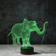 Last inn bildet i Galleri-visningsprogrammet, Elefant 3D Illusjonslampe