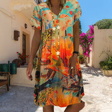 Last inn bildet i Galleri-visningsprogrammet, Kjole med vintage trykt