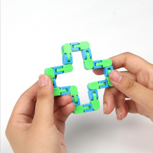 Last inn bildet i Galleri-visningsprogrammet, Klikk og koble-spor Fidget-Leke med 24 koblinger i tilfeldig farge