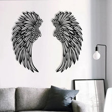 Last inn bildet i Galleri-visningsprogrammet, Black Angel Wings Metal Wings Veggkunst med LED-lys