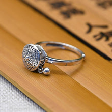 Last inn bildet i Galleri-visningsprogrammet, Buddhist Tibetan Prayer Wheel Ring OM Mantra Lotus Floral Ring