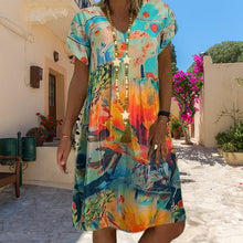 Last inn bildet i Galleri-visningsprogrammet, Kjole med vintage trykt