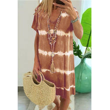 Last inn bildet i Galleri-visningsprogrammet, Kortermet kjole med knytetrykk