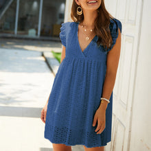 Last inn bildet i Galleri-visningsprogrammet, Sommer blondekjole med frill-ermer