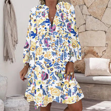 Last inn bildet i Galleri-visningsprogrammet, Trendy v-hals volang løs kjole