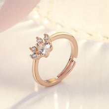 Last inn bildet i Galleri-visningsprogrammet, Søt Katte-poteavtrykk Ring