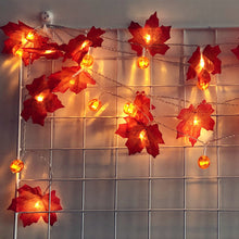 Last inn bildet i Galleri-visningsprogrammet, LED gresskar lønneblad dekorasjonslys