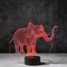 Last inn bildet i Galleri-visningsprogrammet, Elefant 3D Illusjonslampe