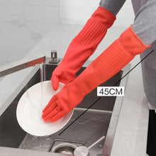 Last inn bildet i Galleri-visningsprogrammet, Thickened and Lengthened Latex Dishwashing Gloves
