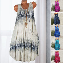 Last inn bildet i Galleri-visningsprogrammet, Summer Beach Bohemia Print Sleeveless Dress