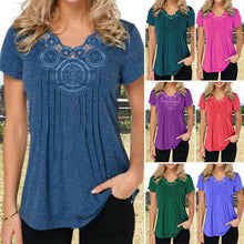 Last inn bildet i Galleri-visningsprogrammet, T-shirt coupe slim en dentelle à col en V