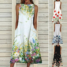 Last inn bildet i Galleri-visningsprogrammet, Ermeløs kjole med trykk