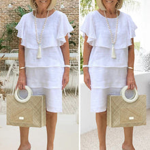 Last inn bildet i Galleri-visningsprogrammet, Romantisk myk hvit lagdelt kjole