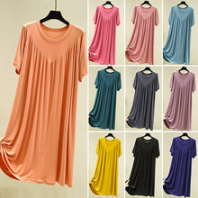 Last inn bildet i Galleri-visningsprogrammet, Super Soft Comfortable Short Sleeve Loose Pajama Dress