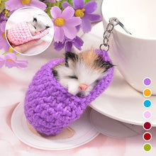 Last inn bildet i Galleri-visningsprogrammet, Søt sovende kattunge nøkkelring