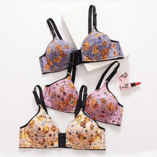 Last inn bildet i Galleri-visningsprogrammet, Blomsterprint Push-up Bh med Front-lukking