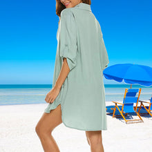 Last inn bildet i Galleri-visningsprogrammet, V-hals mote strandskjortekjole