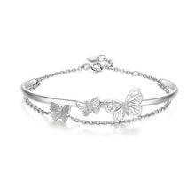 Last inn bildet i Galleri-visningsprogrammet, Armbånd med dobbel sommerfugldesign